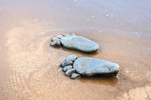 Footprints on the beach